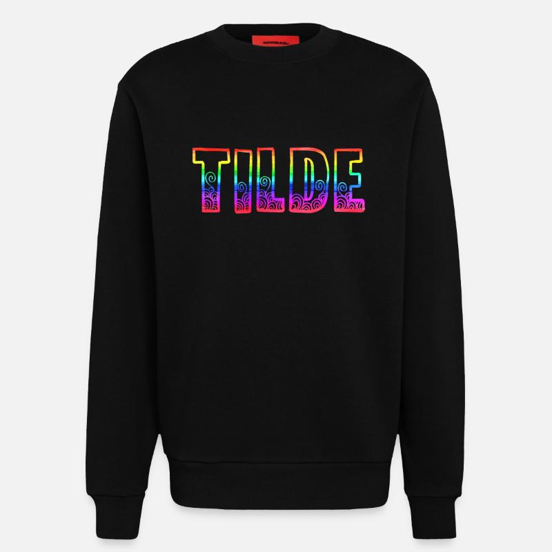 tilde rs rainbow - Sweatshirt - made by SPREAD  - SOLID BLACK