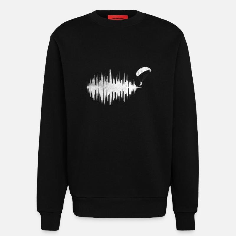 Herzfrequenz Frequenz Paragleiter Paragleiten - Sweatshirt - made by SPREAD  - SOLID BLACK