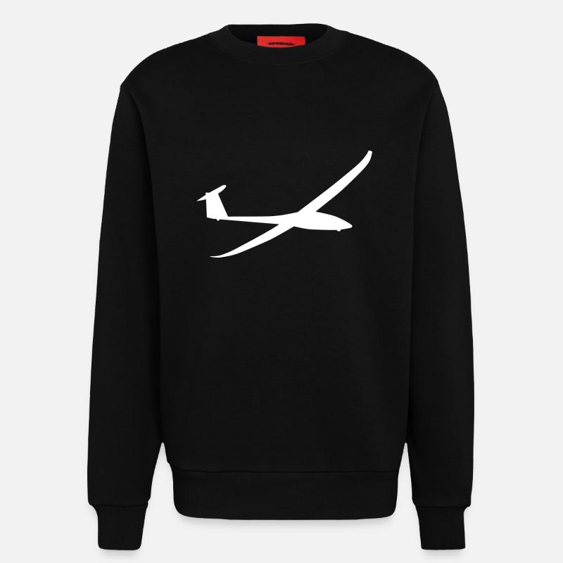 Glider glider sailing plane - Sweatshirt - made by SPREAD - SOLID BLACK
