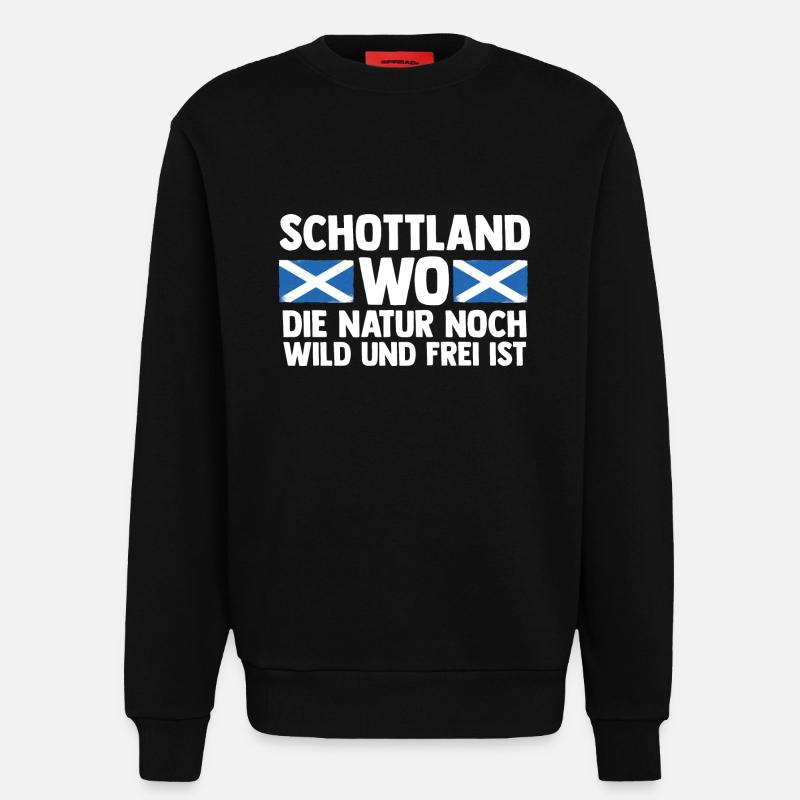 Ecossais Ecosse Ecosse Ecosse - Sweat bio décontracté fabriqué en UE - SOLID BLACK