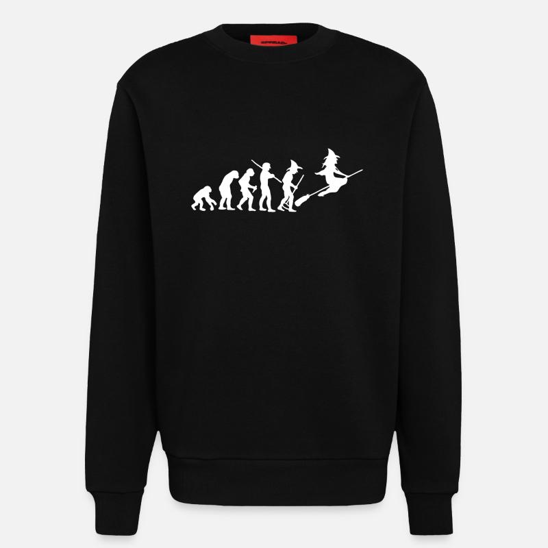 evolution of witch - Sweatshirt - made by SPREAD  - SOLID BLACK