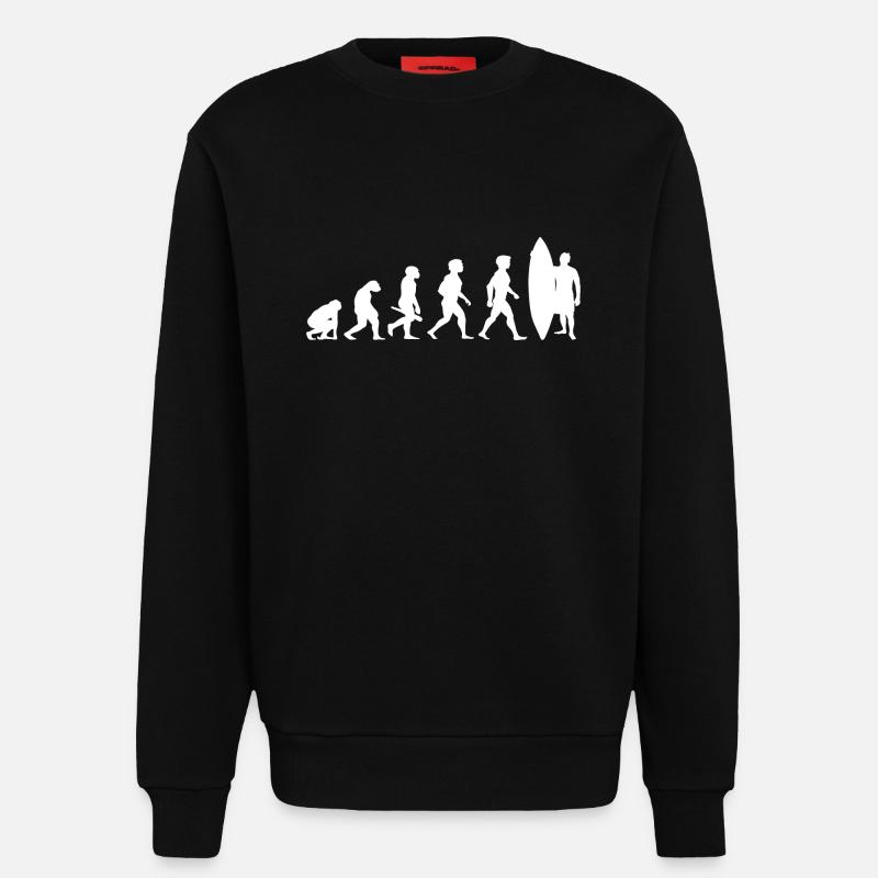 Evolution Surfing Surfers surfboard surfing - Sweatshirt - made by SPREAD - SOLID BLACK