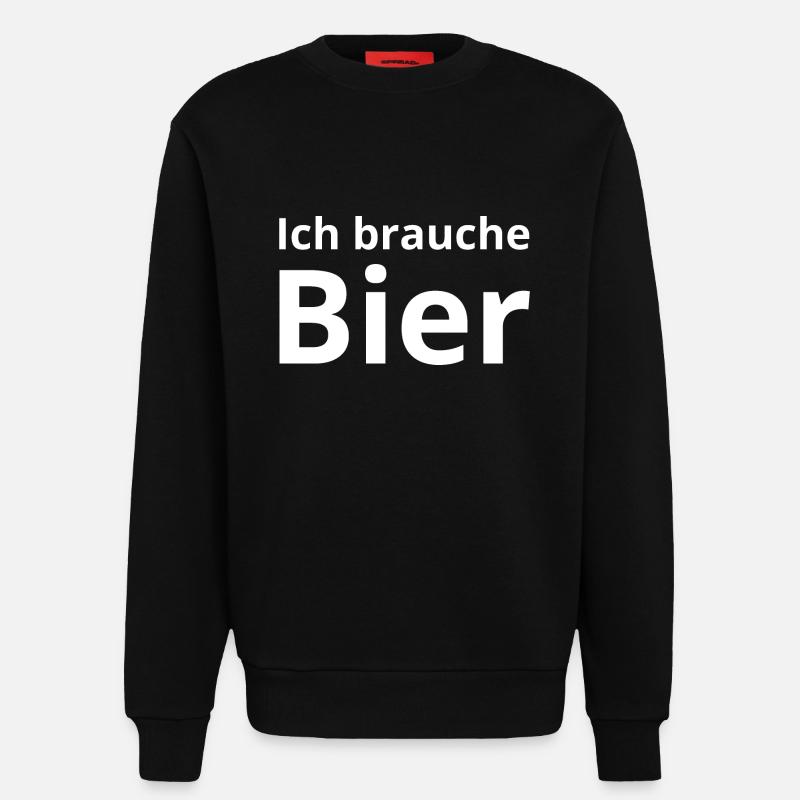 Bier - Sweatshirt - made by SPREAD - SOLID BLACK