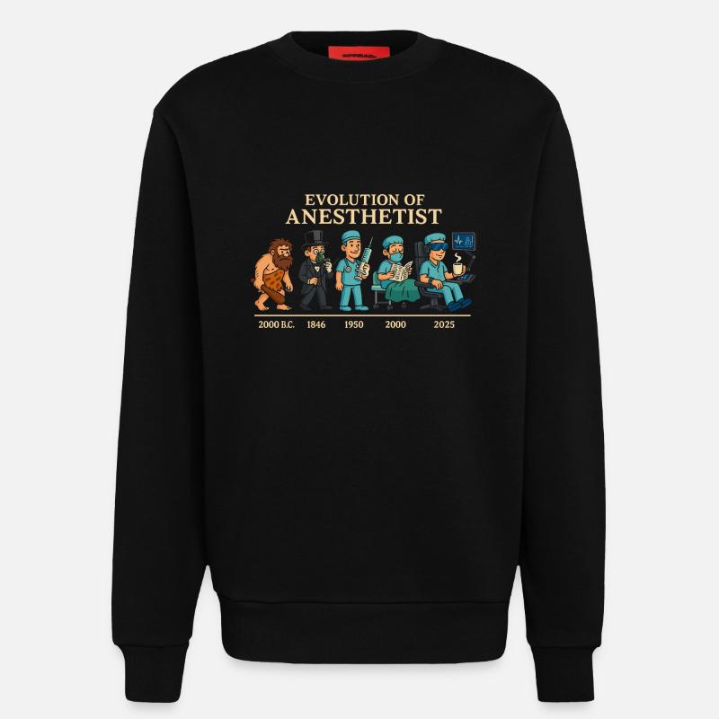 Evolution der Anästhesisten - Sweatshirt - made by SPREAD  - SOLID BLACK