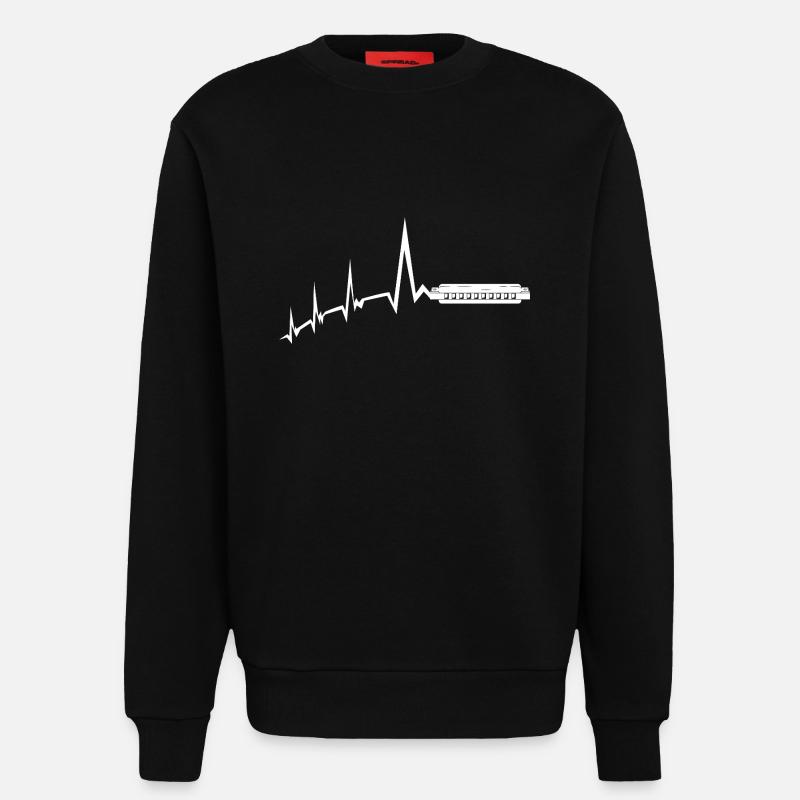 Harmonica Heartbeat Harmonica - Sweatshirt - made by SPREAD  - SOLID BLACK
