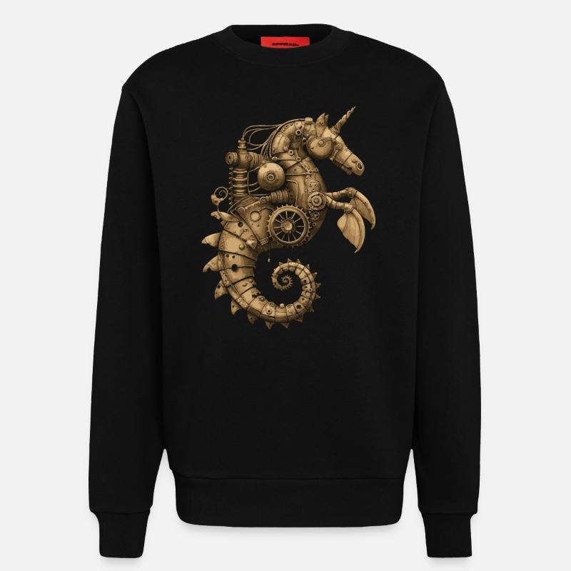 Steampunk Seepferdchen - Sweatshirt - made by SPREAD  - SOLID BLACK