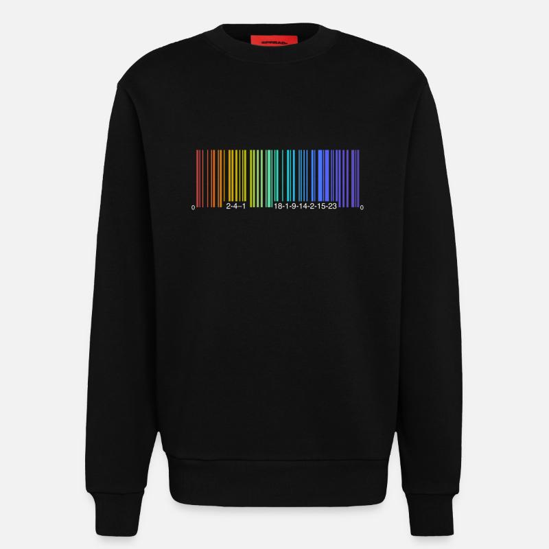 Be a Rainbow, Barcode - Sweatshirt - made by SPREAD - SOLID BLACK