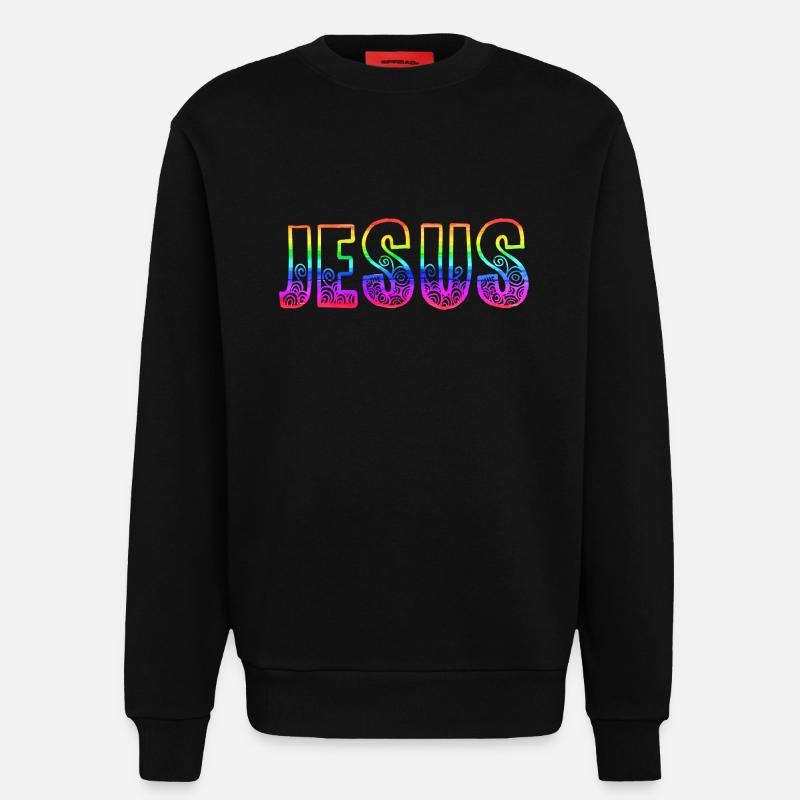 jesus rs regenbogen - Sweatshirt - made by SPREAD  - SOLID BLACK
