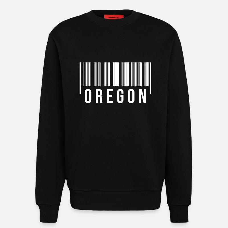 Oregon Barcode - Sweatshirt - made by SPREAD  - SOLID BLACK
