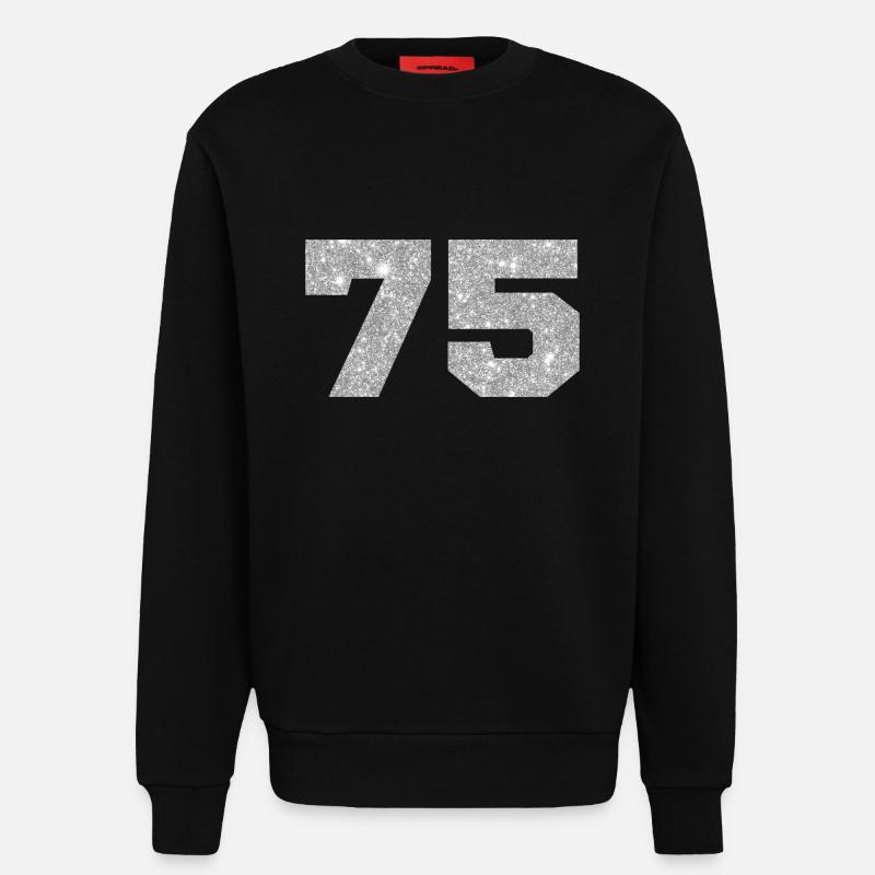 75 Silver Glitter - 75th Anniversary - Sweatshirt - made by SPREAD  - SOLID BLACK