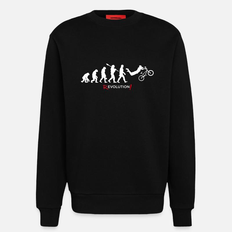 Revolution - Evolution Man Fun Twist11 - Sweatshirt - made by SPREAD  - SOLID BLACK