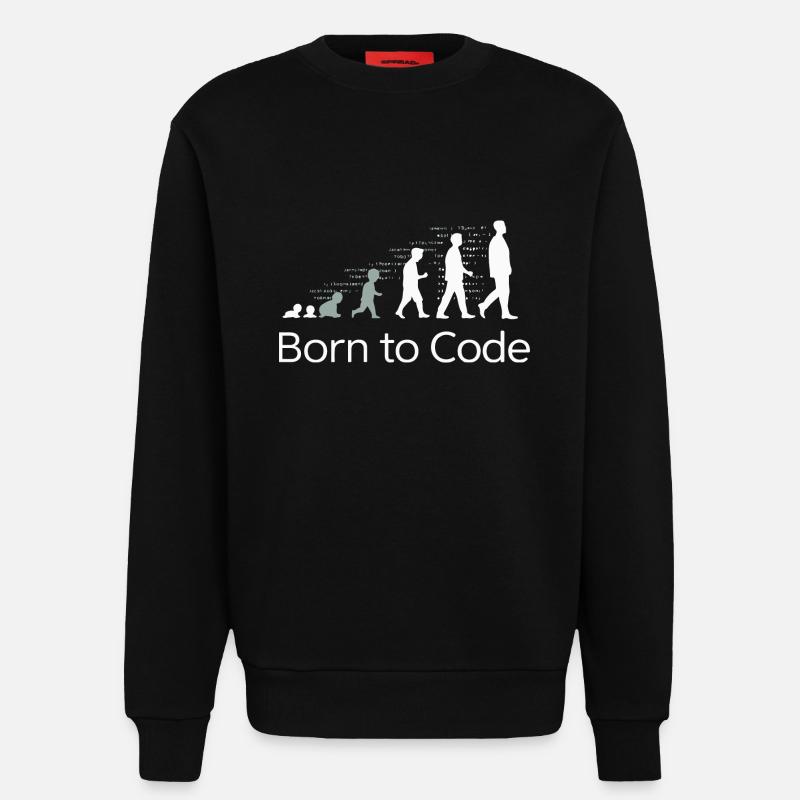 BORN TO CODE - Sweatshirt - made by SPREAD  - SOLID BLACK