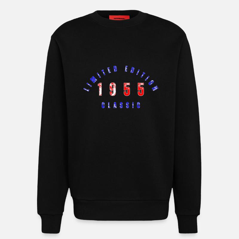 1955, édition limitée - Sweat bio décontracté fabriqué en UE - SOLID BLACK