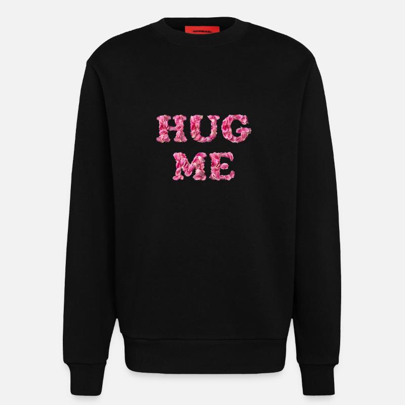 Hug Me mit Rosenblättern - Sweatshirt - made by SPREAD - SOLID BLACK
