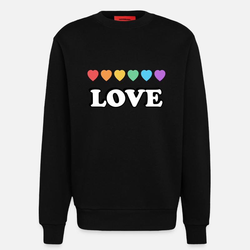 Love Rainbow Hearts - Sweatshirt - made by SPREAD  - SOLID BLACK