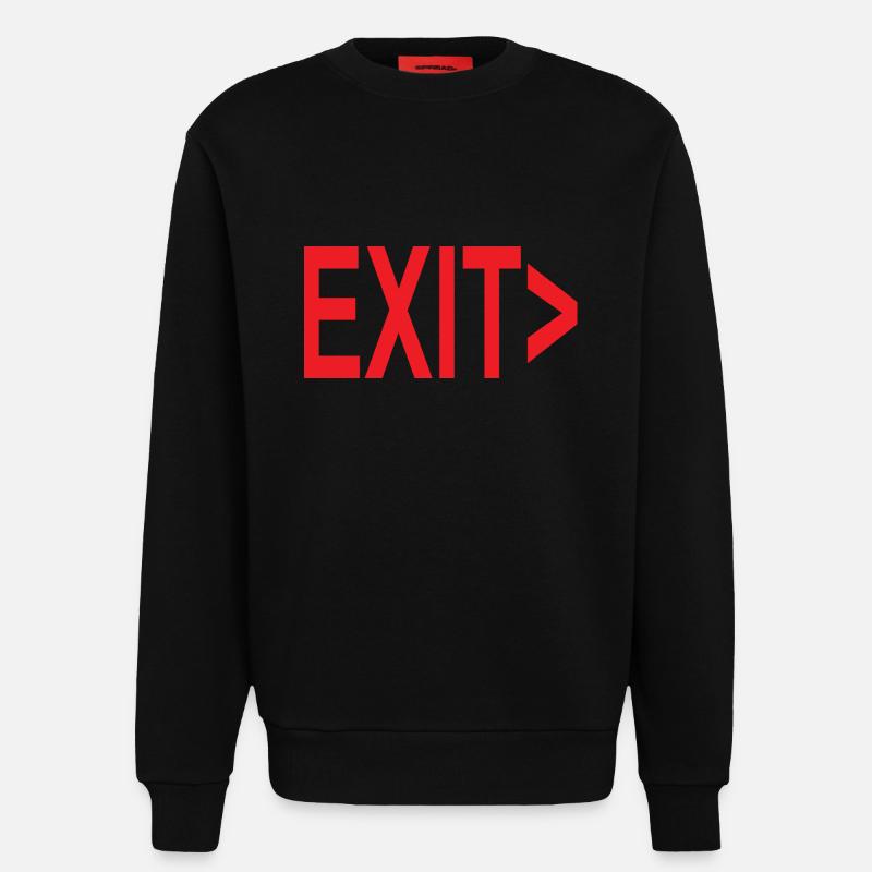 Exit / Exit / Emergency Exit - Sweatshirt - made by SPREAD  - SOLID BLACK