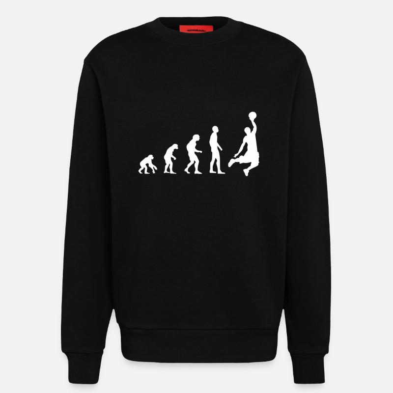 Basketball Evolution | Basketball - Sweatshirt - made by SPREAD  - SOLID BLACK
