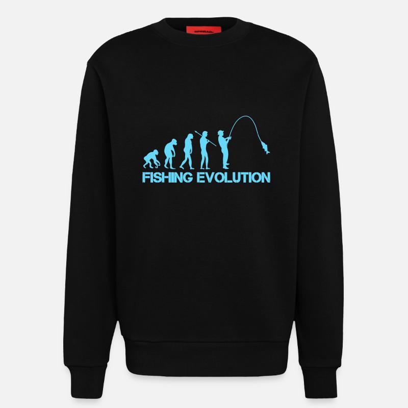 Évolution de la pêche 1 - Sweat bio décontracté fabriqué en UE - SOLID BLACK
