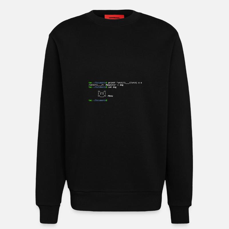 linux shell cat - Sweat bio décontracté fabriqué en UE - SOLID BLACK