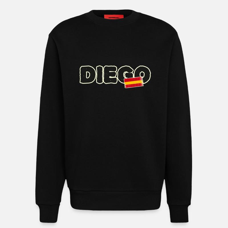 Diego spanische Flagge Spanien - Sweatshirt - made by SPREAD - SOLID BLACK