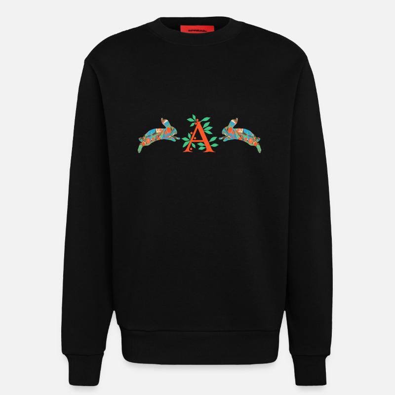 bunnies e 4 a - Sweatshirt - made by SPREAD  - SOLID BLACK