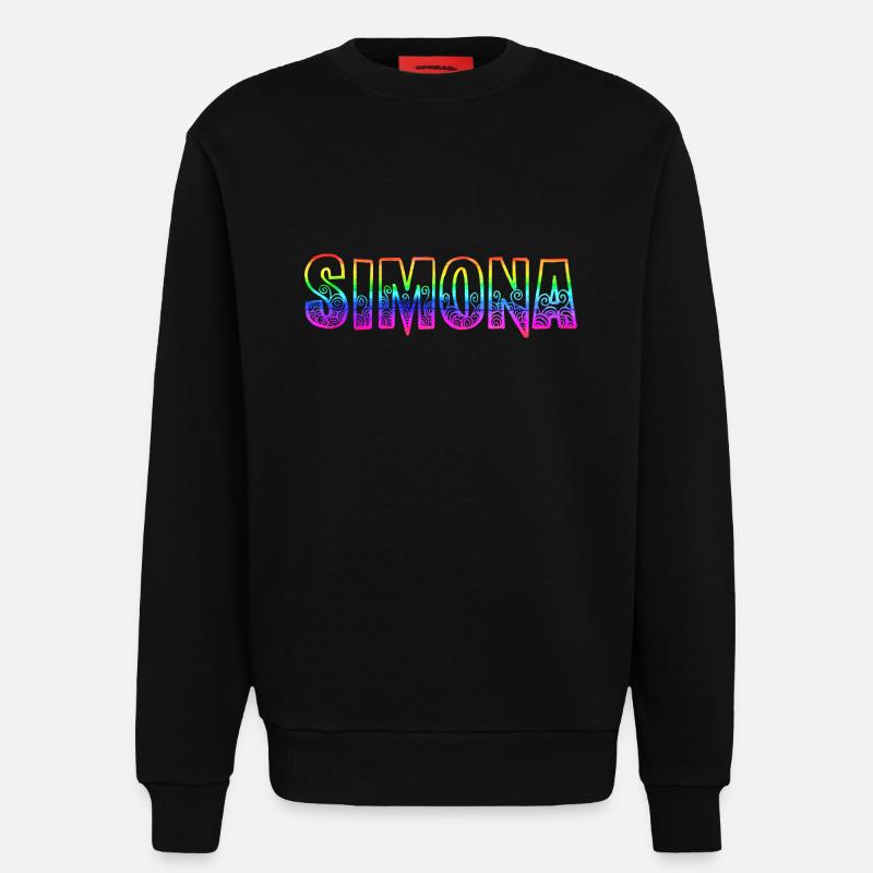 simona rs regenbogen - Sweatshirt - made by SPREAD  - SOLID BLACK
