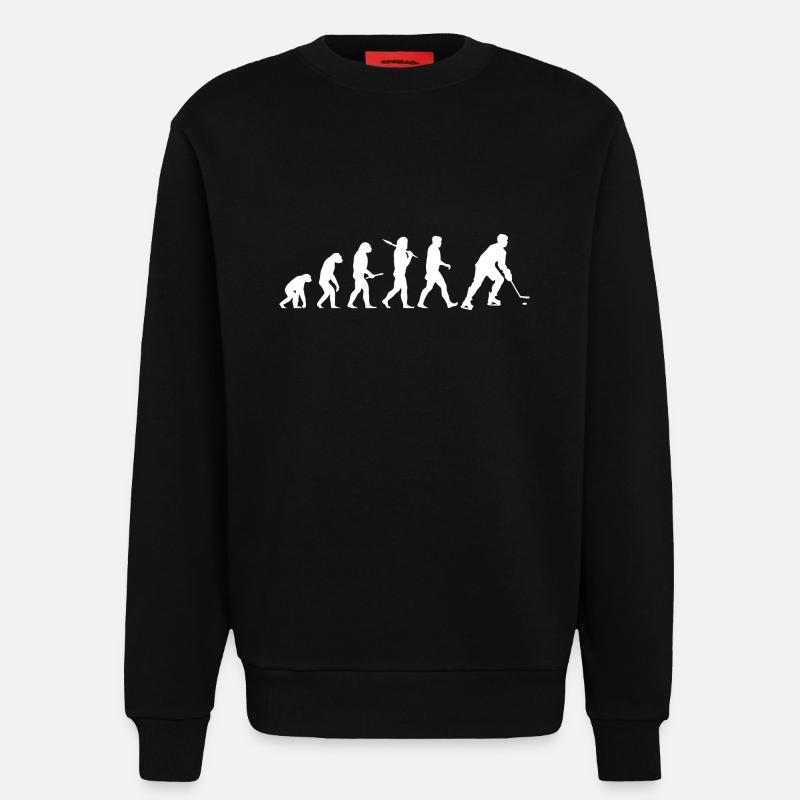 Ice hockey evolution - Sweatshirt - made by SPREAD  - SOLID BLACK