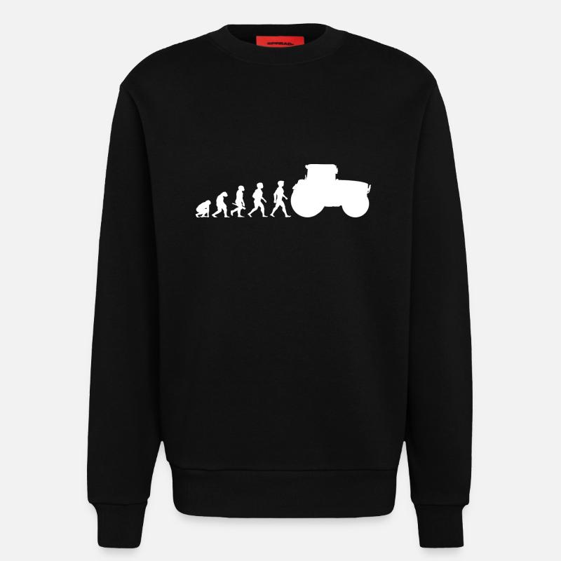 Evolution Traktor Trecker Ackerschlepper - Sweatshirt - made by SPREAD - SOLID BLACK
