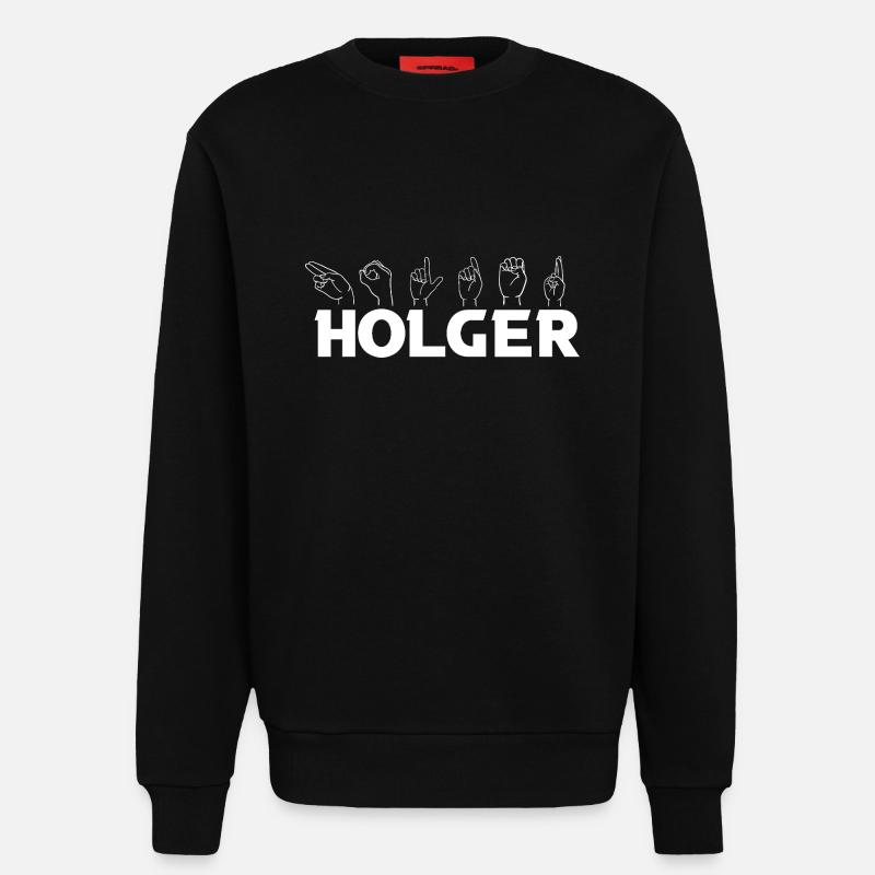 Gebärdensprache Holger - Sweatshirt - made by SPREAD - SOLID BLACK