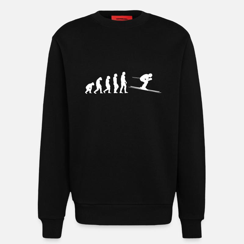 Skiing evolution - Sweatshirt - made by SPREAD  - SOLID BLACK