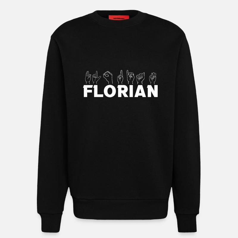 Gebärdensprache Florian - Sweatshirt - made by SPREAD - SOLID BLACK