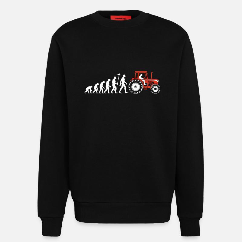 Evolution Farmer Farmer Tracteur - Sweat bio décontracté fabriqué en UE - SOLID BLACK