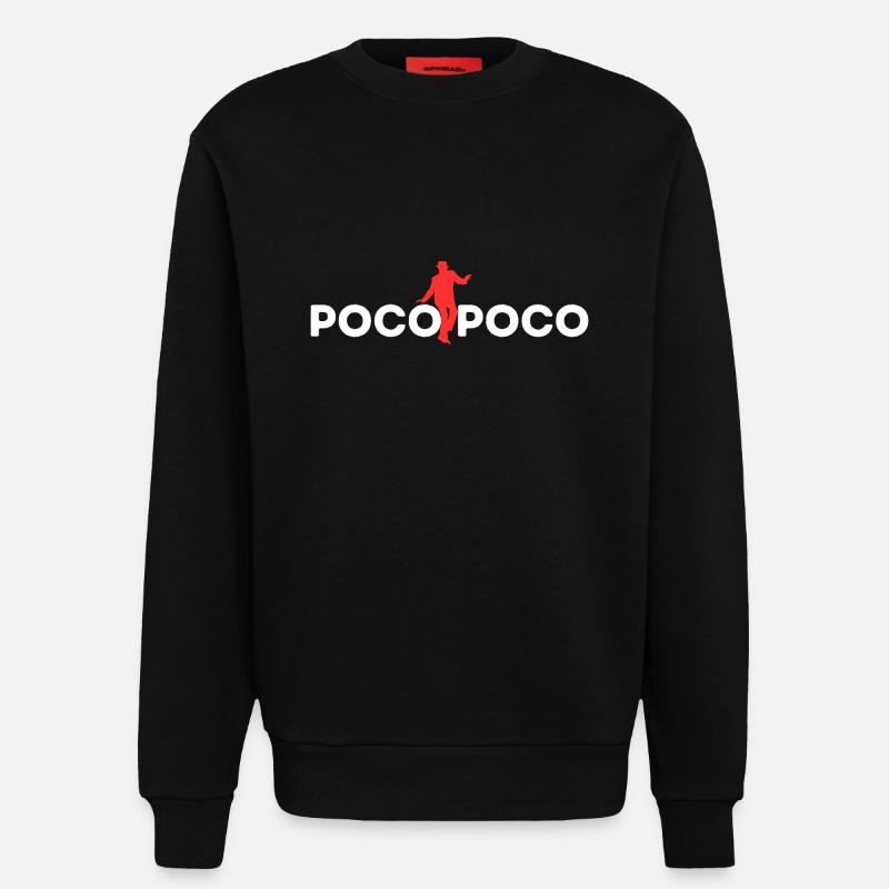 Imprimé INDONET Poco Poco - Sweat bio décontracté fabriqué en UE - SOLID BLACK