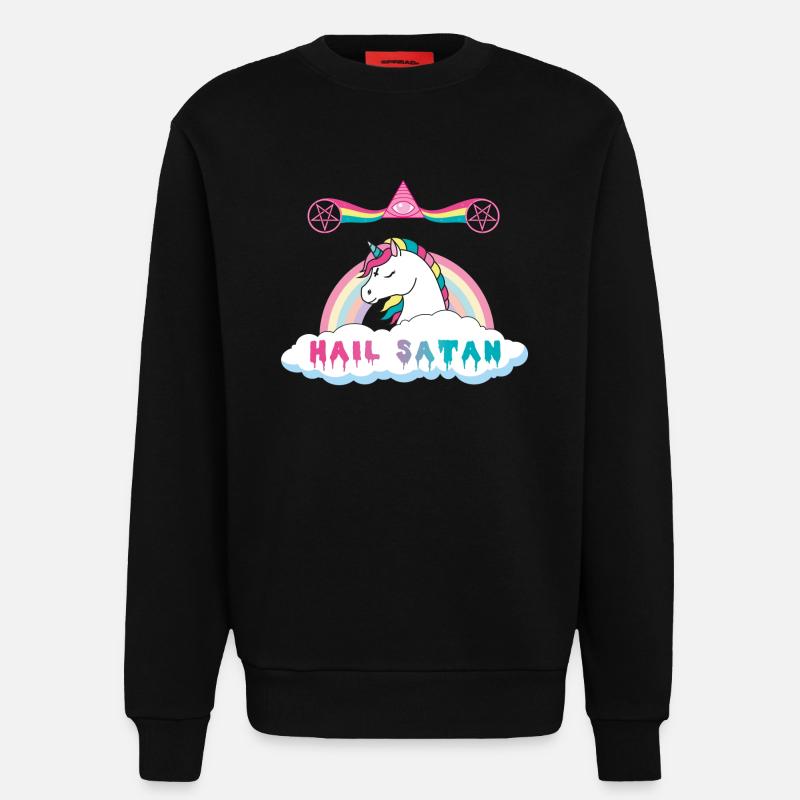 Hagel Satan Einhorn - Sweatshirt - made by SPREAD - SOLID BLACK