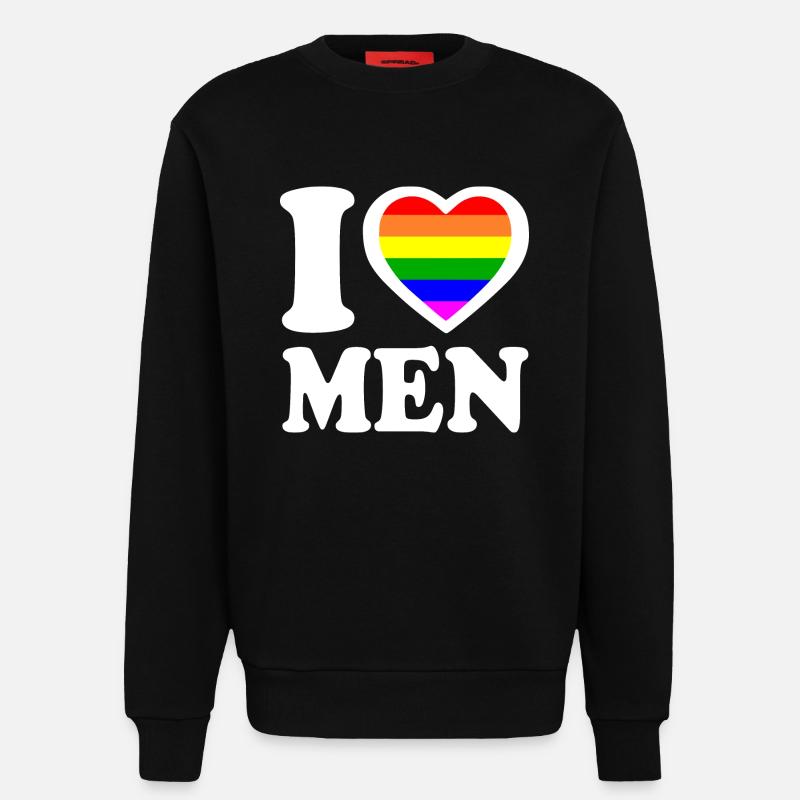 I love men - Sweatshirt - made by SPREAD  - SOLID BLACK