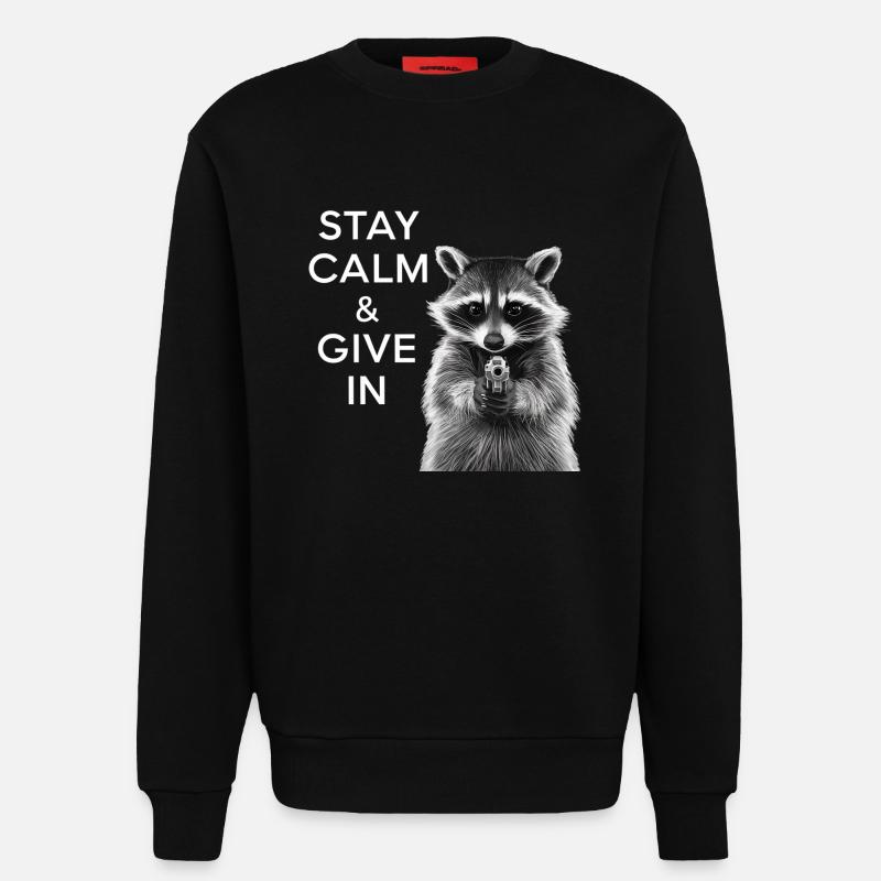 Meme Waschbär - Sweatshirt - made by SPREAD  - SOLID BLACK