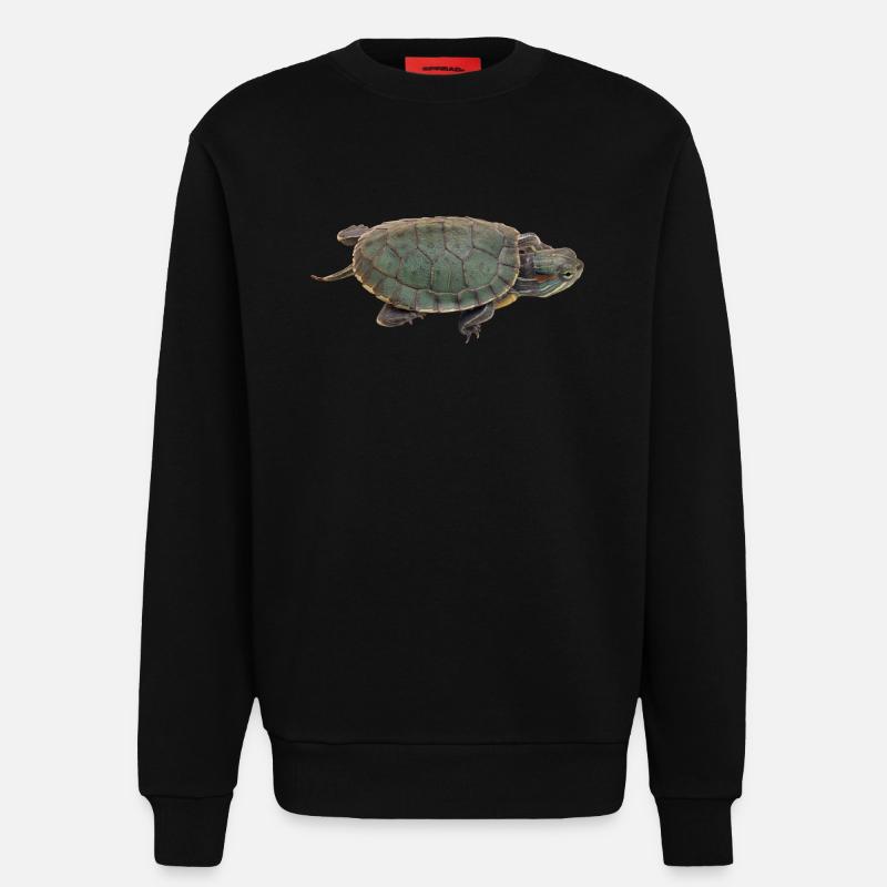 turtle schildkroete tiere animals4 - Sweatshirt - made by SPREAD - SOLID BLACK
