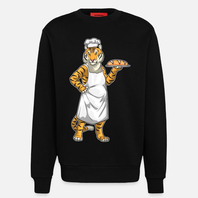 Tiger Baker Bread - Sweatshirt - made by SPREAD  - SOLID BLACK