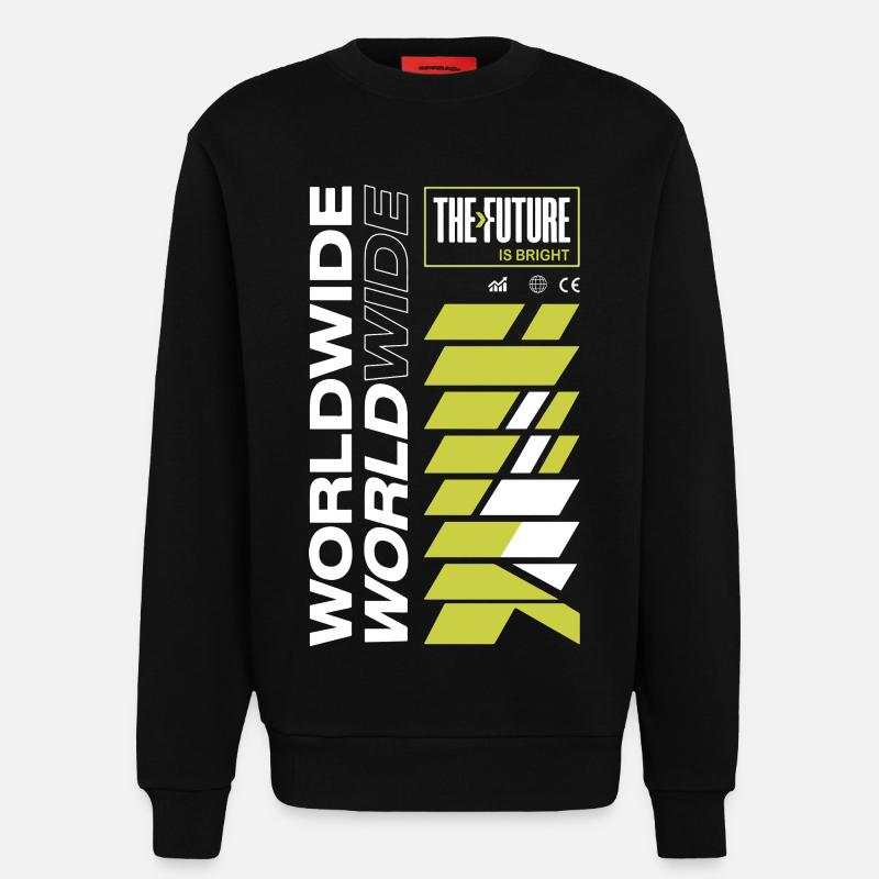 Future Radiant Pattern - Sweatshirt - made by SPREAD - SOLID BLACK