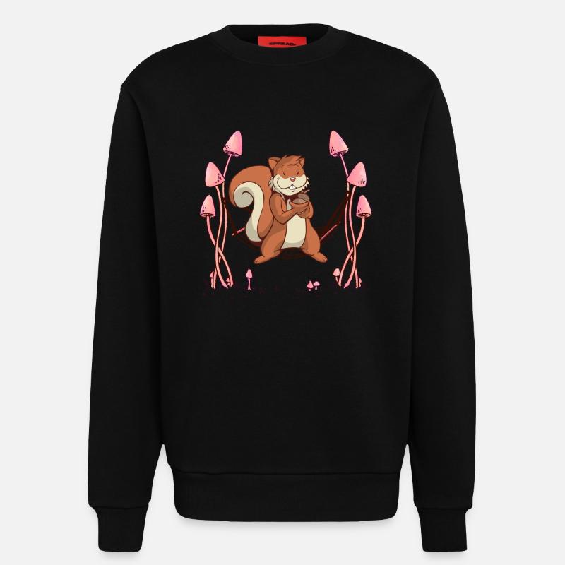 Eichhörnchen Waldtiere Hängematte. - Sweatshirt - made by SPREAD  - SOLID BLACK