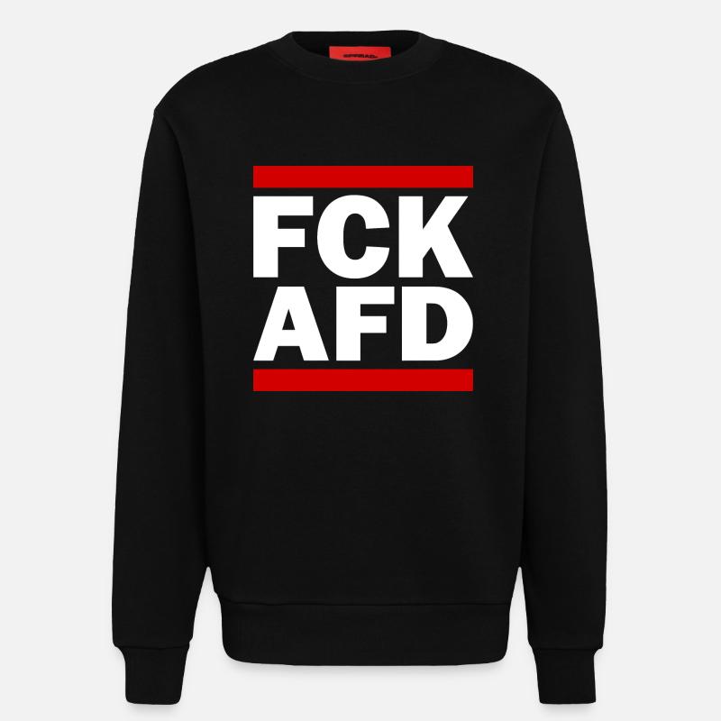 Fck afd - Sweatshirt - made by SPREAD  - SOLID BLACK