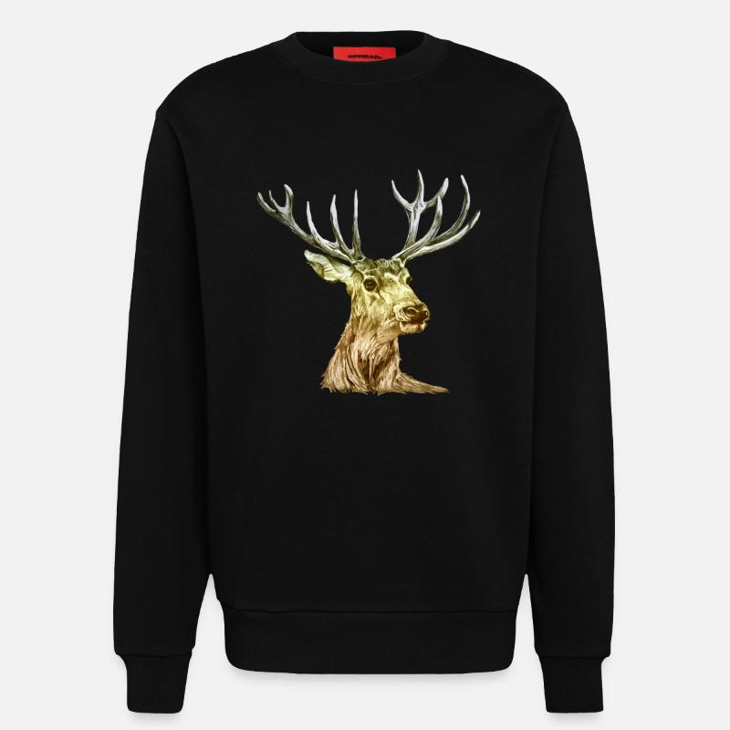 Hirsch - Sweatshirt - made by SPREAD  - SOLID BLACK