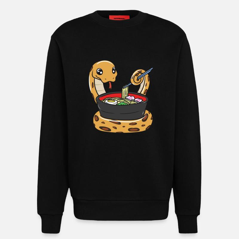 Königspython Isst Ramen - Sweatshirt - made by SPREAD  - SOLID BLACK