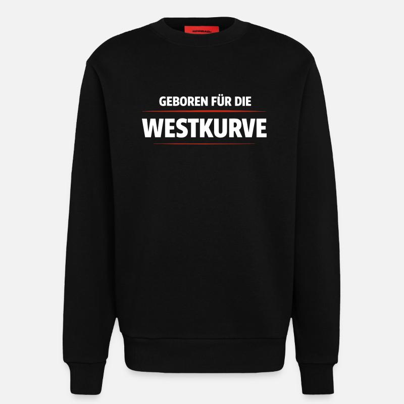 Né pour le Westkurve - Sweat bio décontracté fabriqué en UE - SOLID BLACK