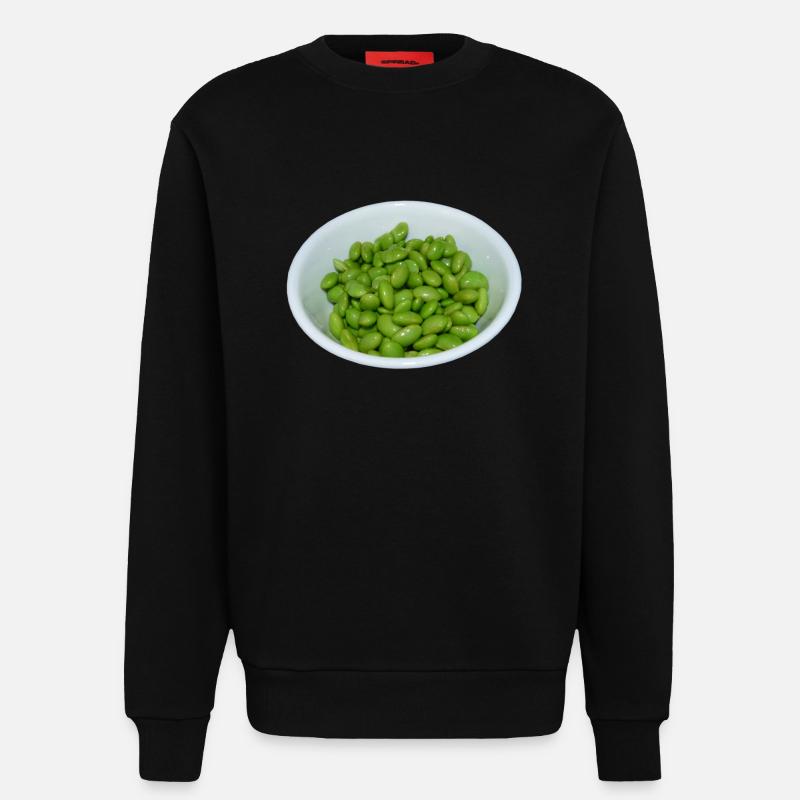 soybeans soja bohnen veggie - Sweatshirt - made by SPREAD - SOLID BLACK