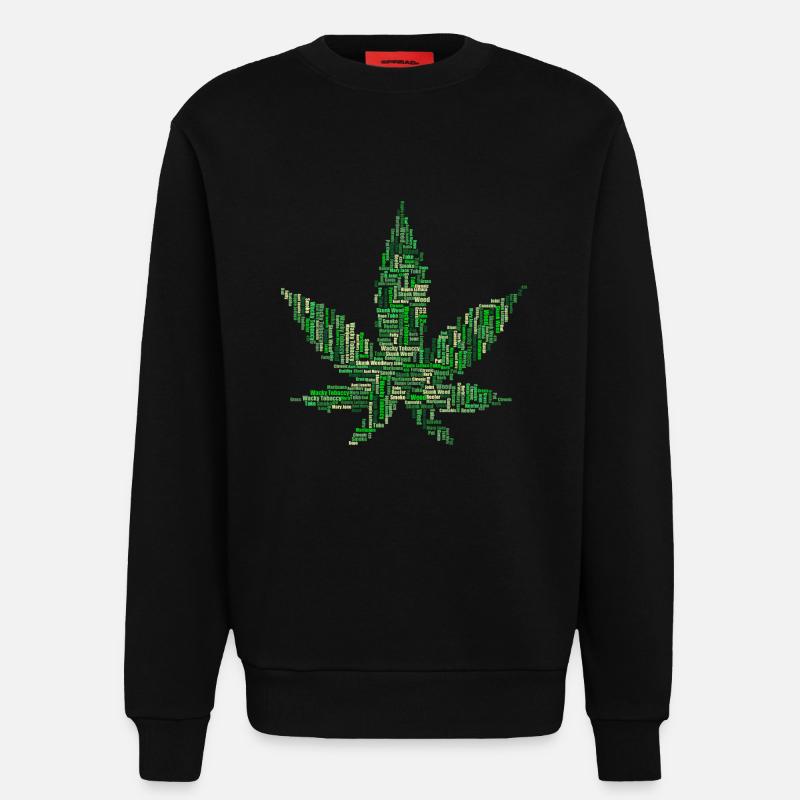Hanfblatt Schriftzug Geschenk Geschenkidee - Sweatshirt - made by SPREAD  - SOLID BLACK