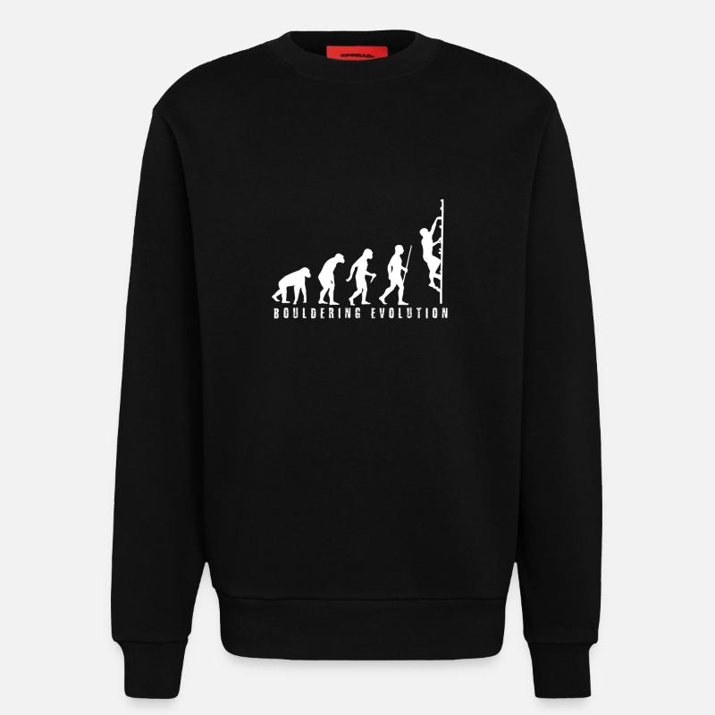 Bouldering Evolution - Sweatshirt - made by SPREAD  - SOLID BLACK