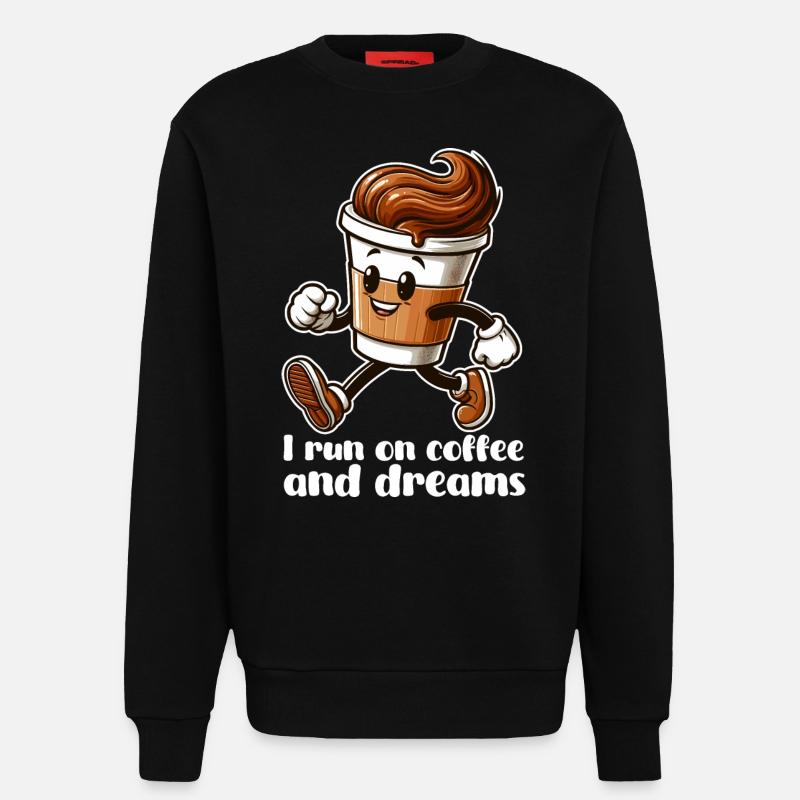 Kaffee Träume Geschenk - Sweatshirt - made by SPREAD - SOLID BLACK