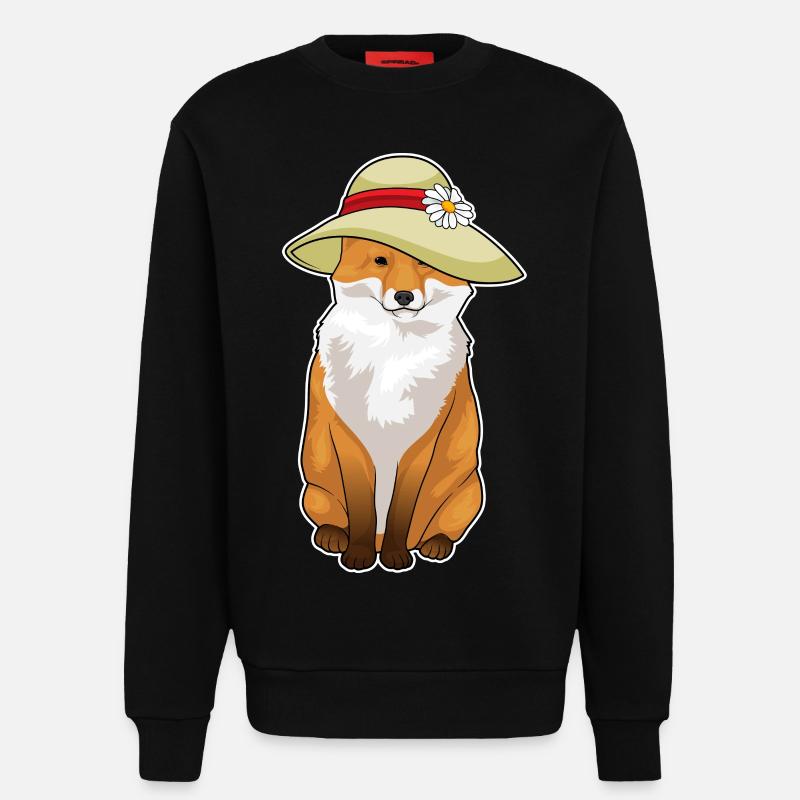 Fox Hat Flower - Sweatshirt - made by SPREAD  - SOLID BLACK