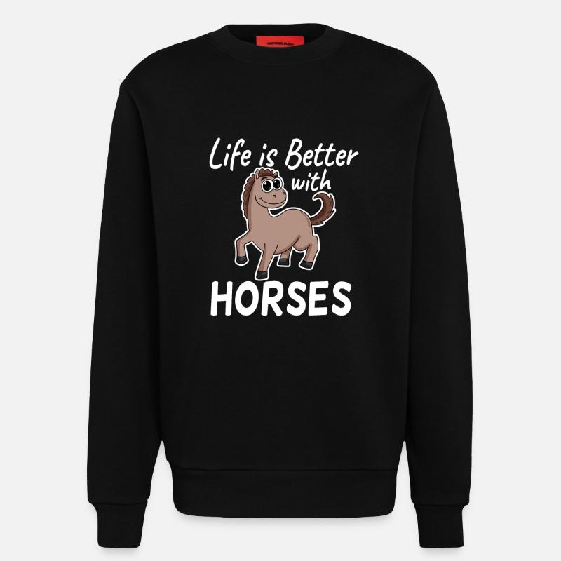 Pferd Spruch Pferde Mädchen - Sweatshirt - made by SPREAD  - SOLID BLACK